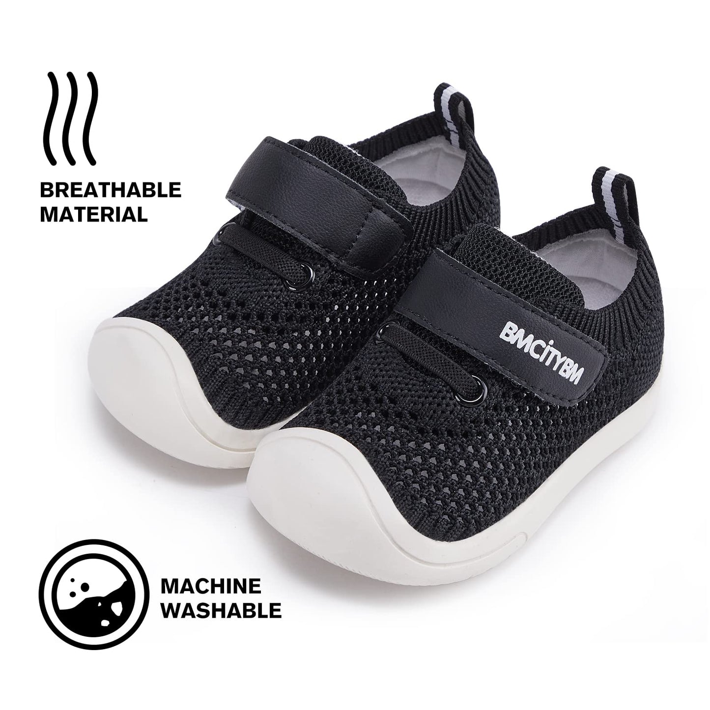 BMCiTYBM Zapatos para caminar de malla transpirable para bebés, niños y niñas, ligeros, antideslizantes, para primeros pasos, 6, 9, 12, 18, 24 meses