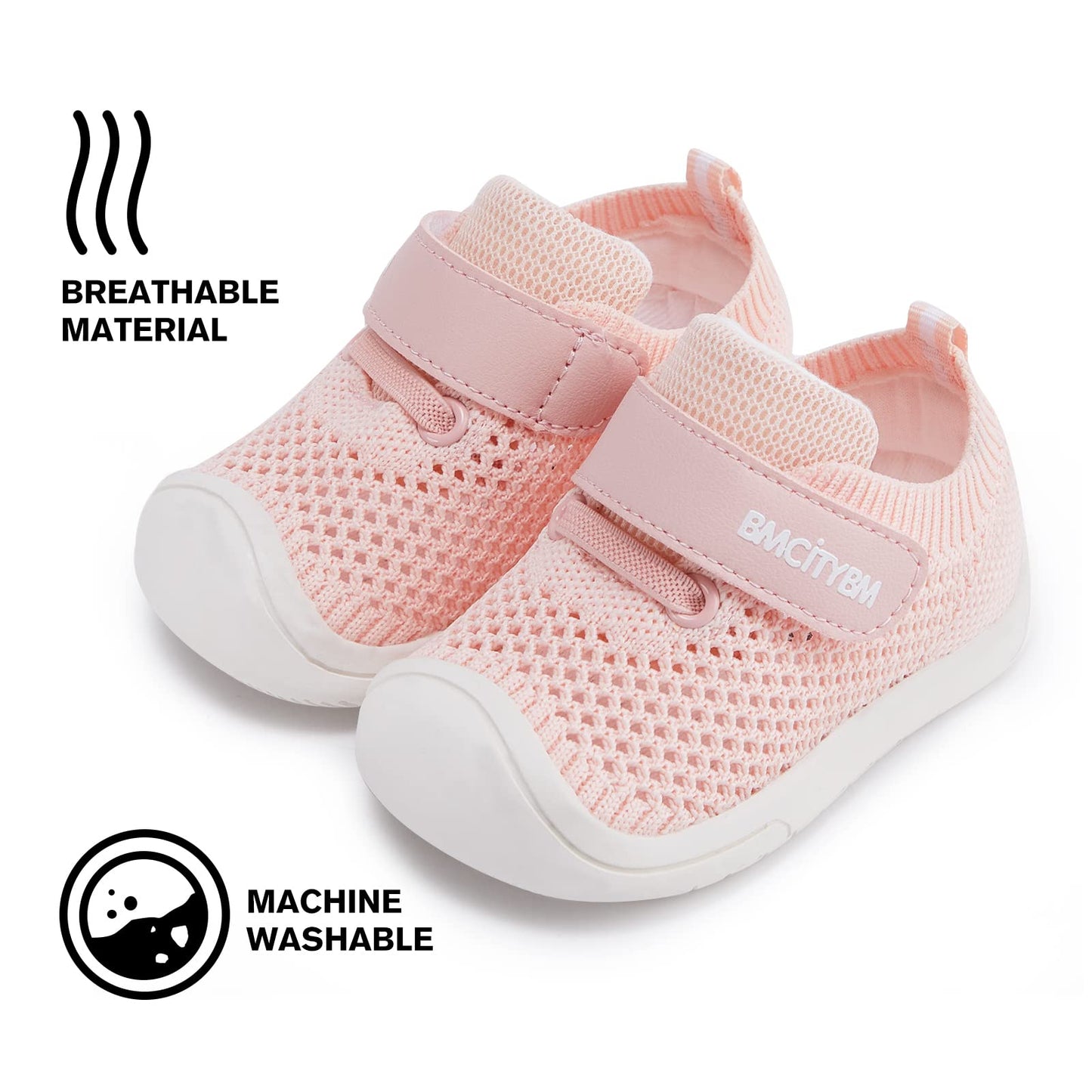 BMCiTYBM Zapatos para caminar de malla transpirable para bebés, niños y niñas, ligeros, antideslizantes, para primeros pasos, 6, 9, 12, 18, 24 meses