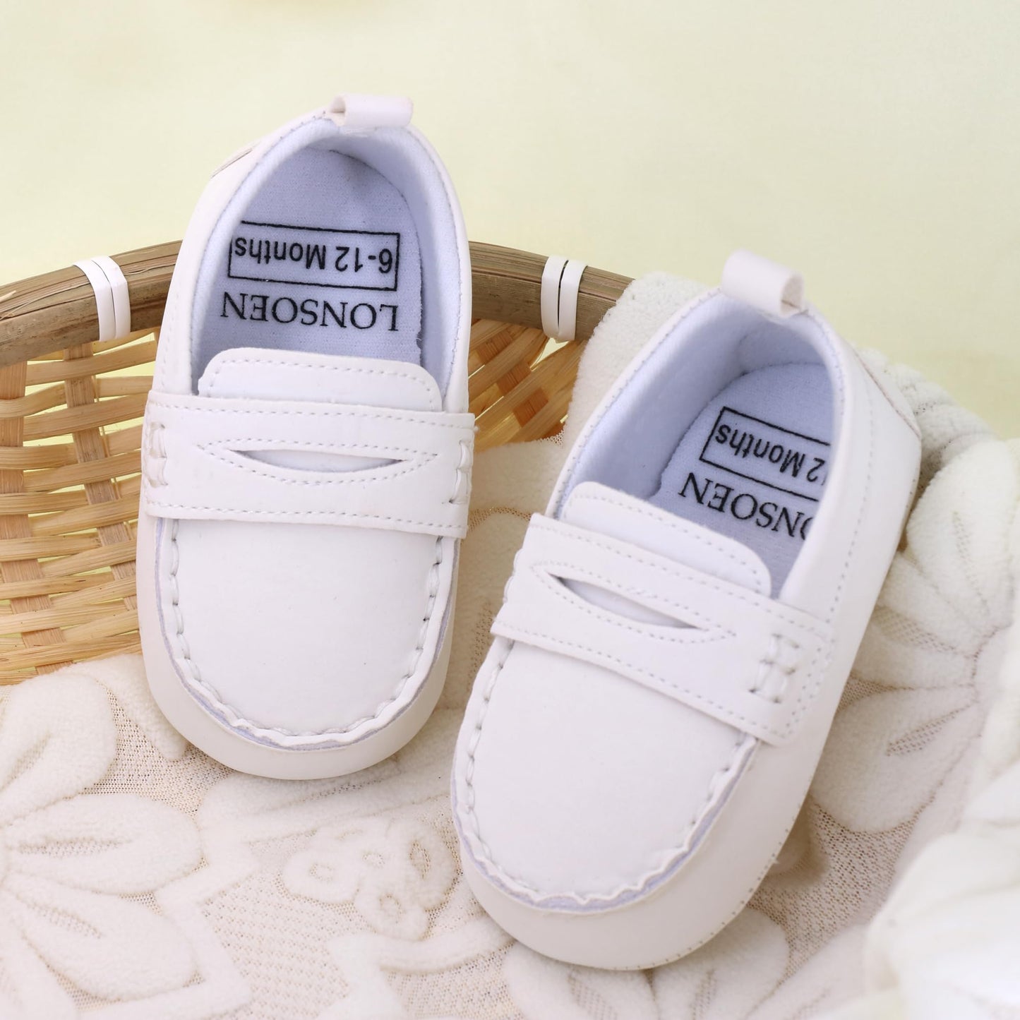 LONSOEN Mocasines para bebés y niñas, zapatos para cuna