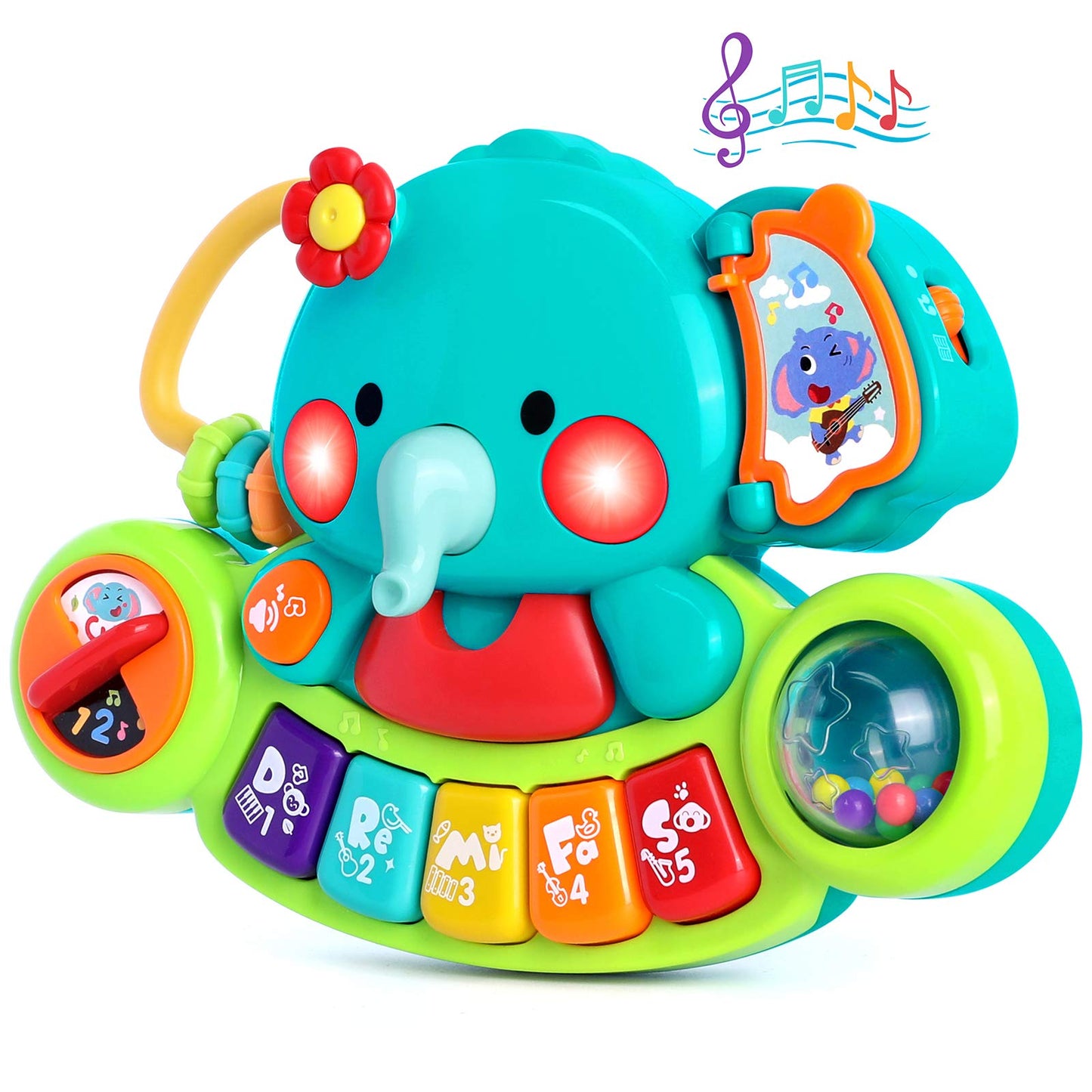 Piano de juguete para bebés de 6 a 12 meses, música iluminada, juguetes para bebés de 0, 6, 9, 12, 18 meses, aprendizaje temprano, teclado de piano educativo, juguetes para bebés, juguete de piano