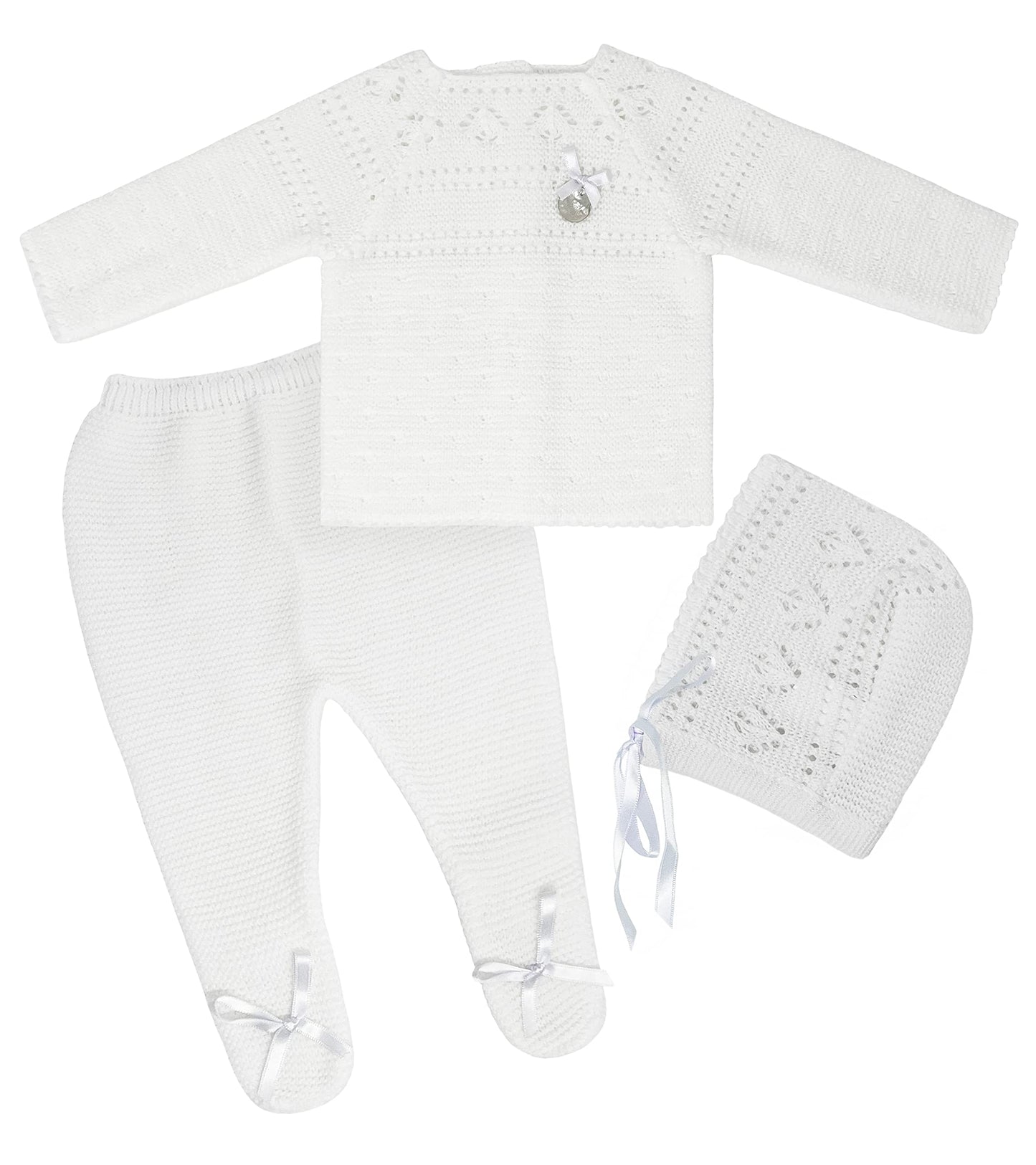 Newborn Baby Knitted Clothes Set, Coming Home Infant Knit Outfit for Boys and Girls