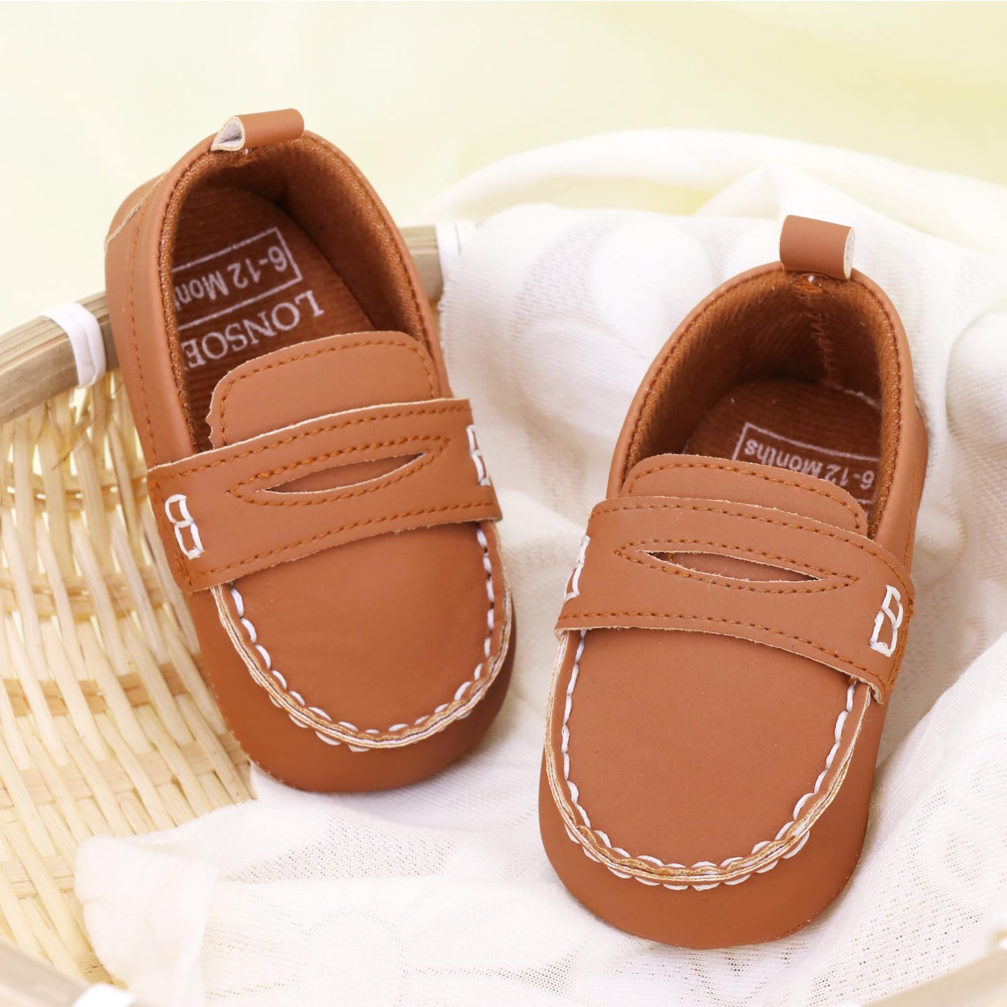 LONSOEN Mocasines para bebés y niñas, zapatos para cuna