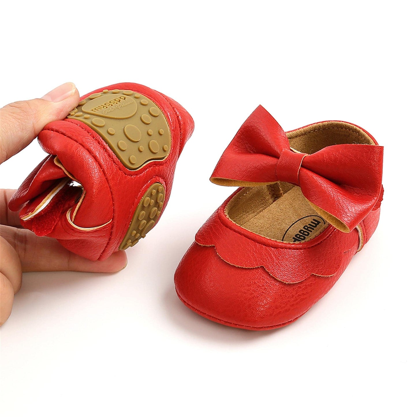 Mary Jane - Zapatos planos de vestir para bebé, zapatos para recién nacidos, antideslizantes, de piel sintética, para fiesta, escuela, boda, princesa, zapatos de bebé niña 0-18M