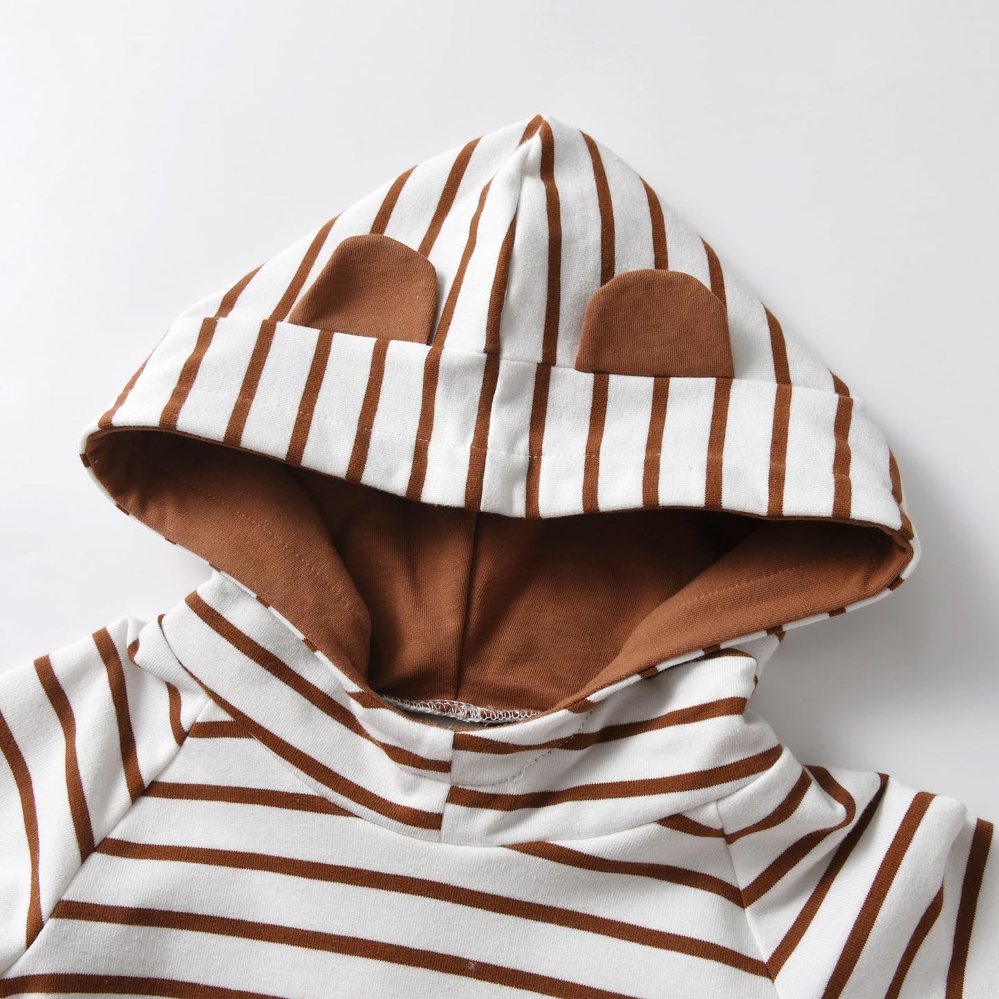 Conjunto de sudadera con capucha de manga larga a rayas para bebés y niños pequeños