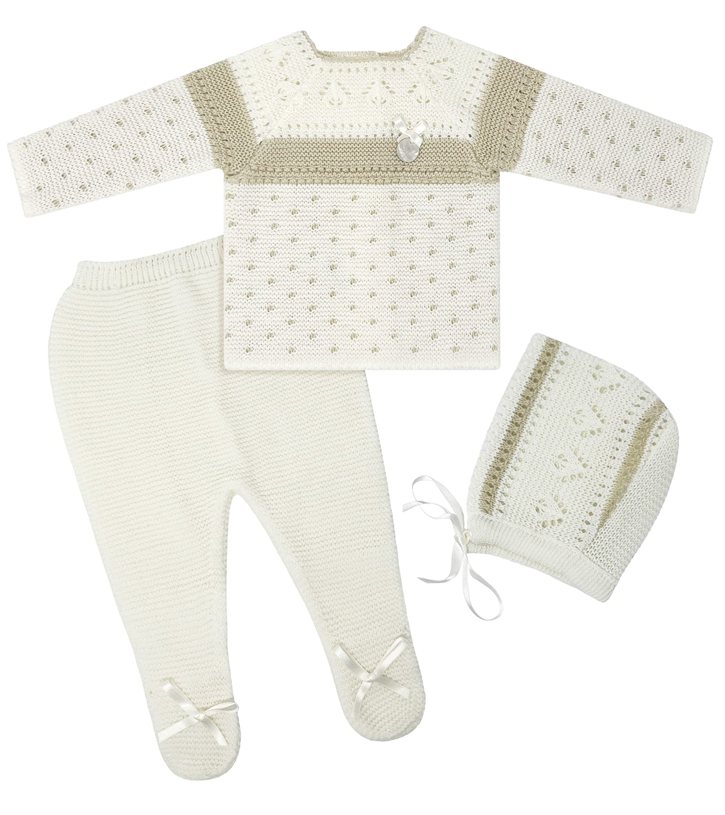 Newborn Baby Knitted Clothes Set, Coming Home Infant Knit Outfit for Boys and Girls