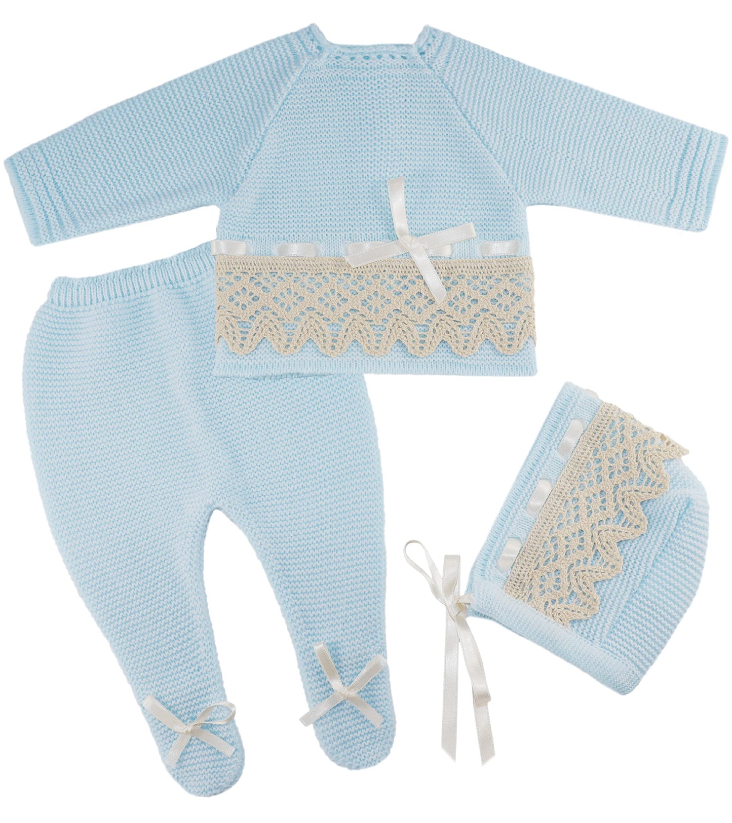 Newborn Baby Knitted Clothes Set, Coming Home Infant Knit Outfit for Boys and Girls