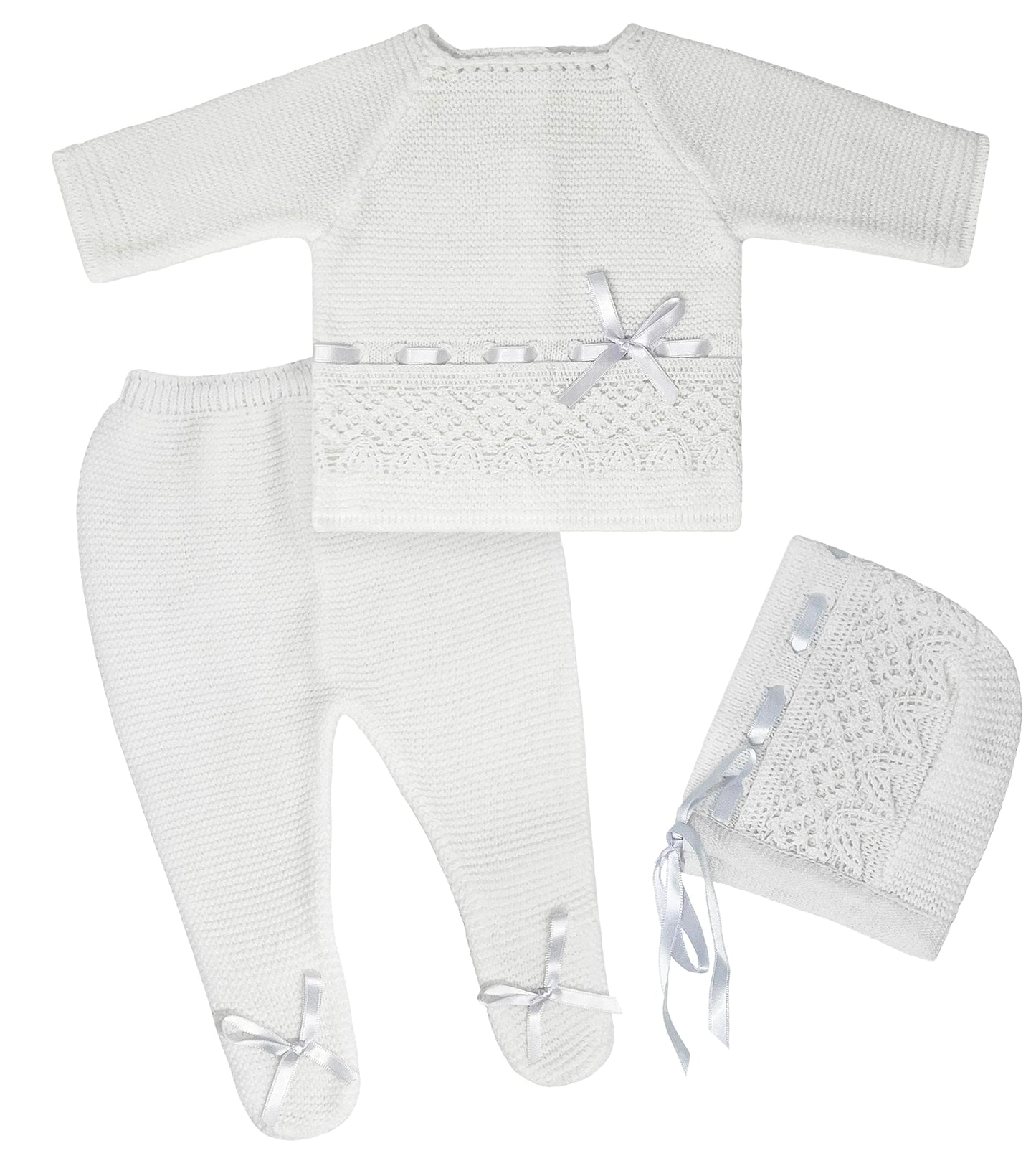 Newborn Baby Knitted Clothes Set, Coming Home Infant Knit Outfit for Boys and Girls