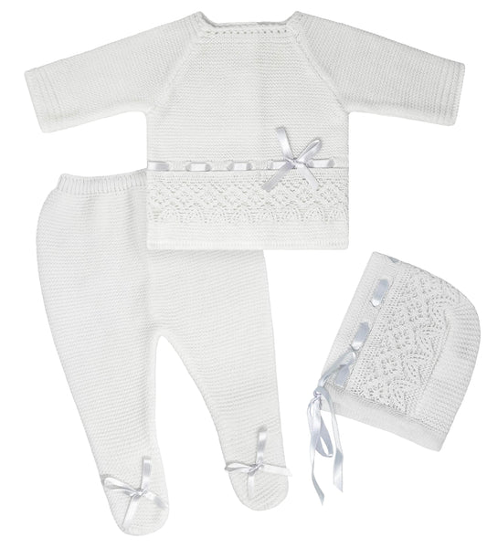 Newborn Baby Knitted Clothes Set, Coming Home Infant Knit Outfit for Boys and Girls