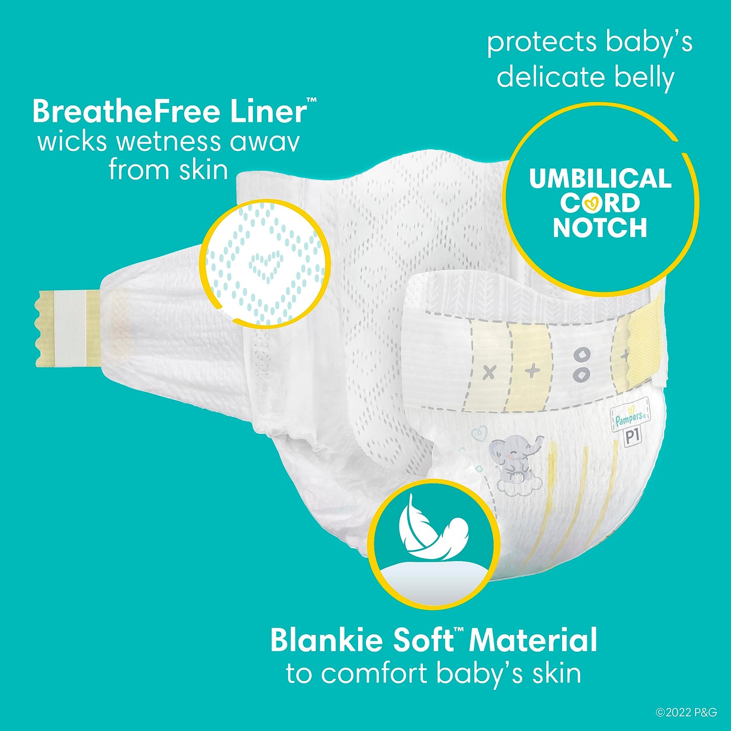 Pampers Swaddlers Diapers - Size 1, One Month Supply (198 Count), Ultra Soft Disposable Baby Diapers