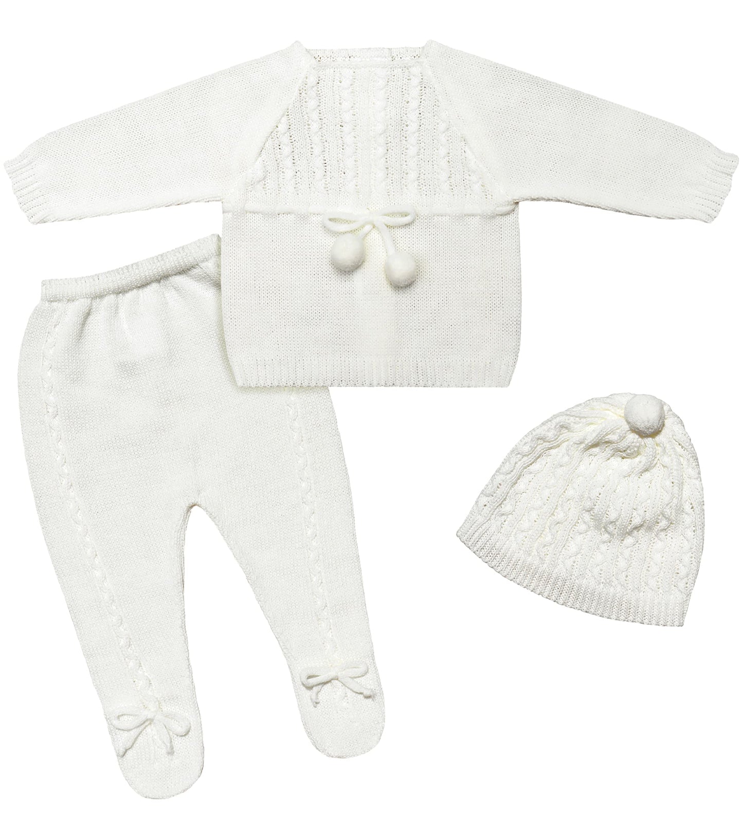 Newborn Baby Knitted Clothes Set, Coming Home Infant Knit Outfit for Boys and Girls