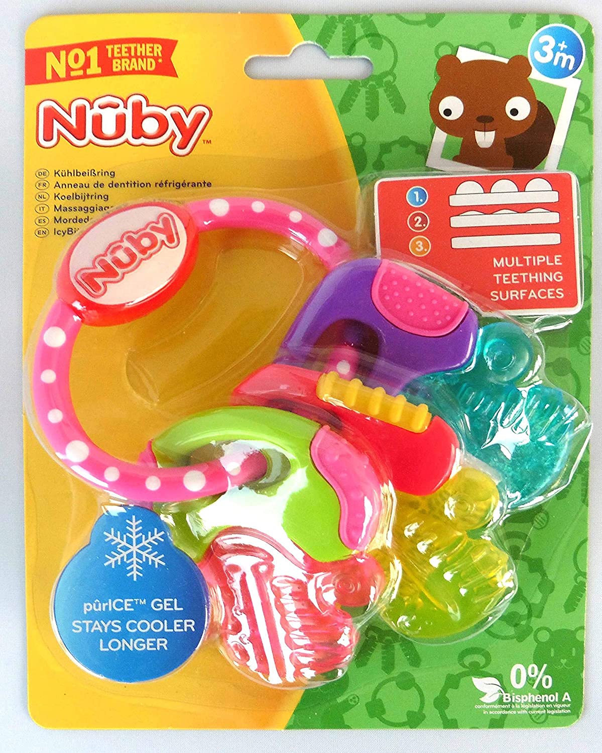 Nuby Llaves de mordedor de gel de hielo, 1 unidad (paquete de 1)