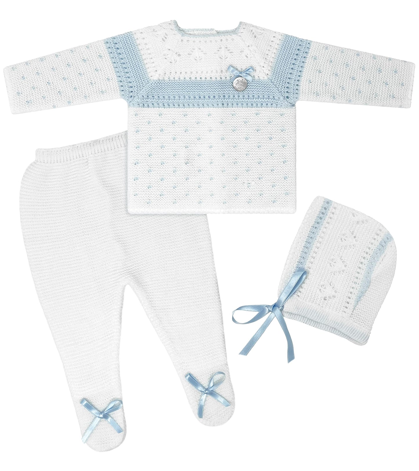 Newborn Baby Knitted Clothes Set, Coming Home Infant Knit Outfit for Boys and Girls