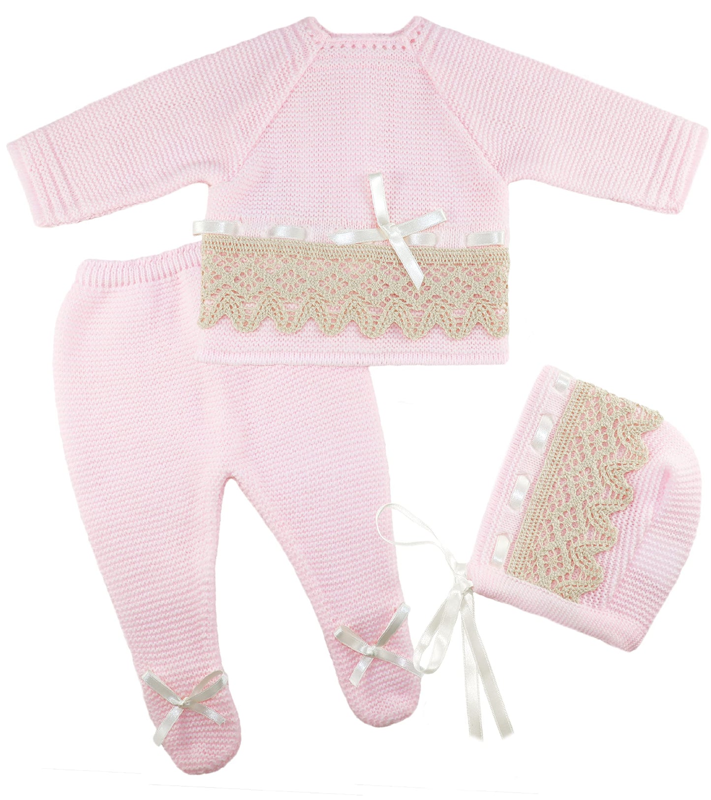 Newborn Baby Knitted Clothes Set, Coming Home Infant Knit Outfit for Boys and Girls