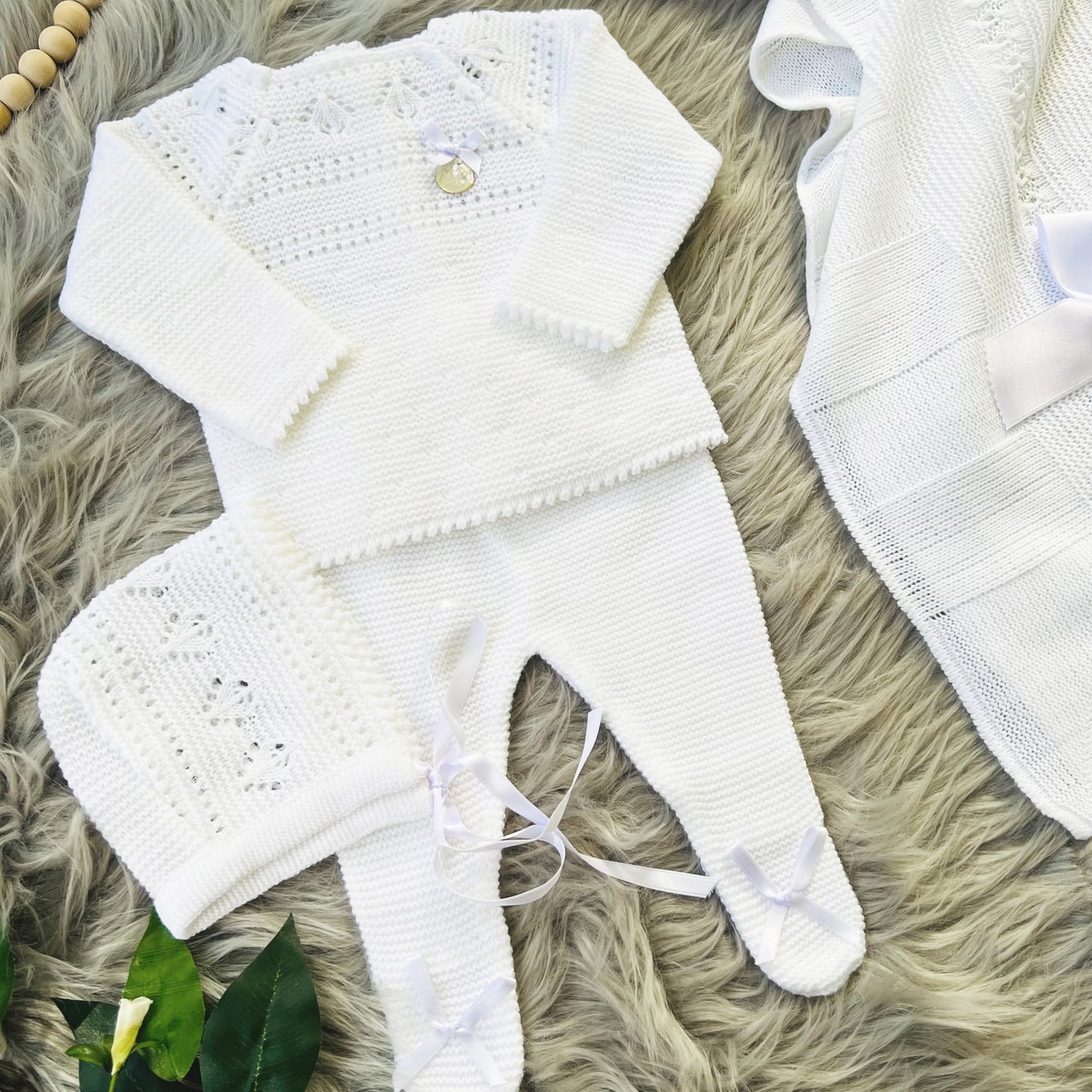 Newborn Baby Knitted Clothes Set, Coming Home Infant Knit Outfit for Boys and Girls