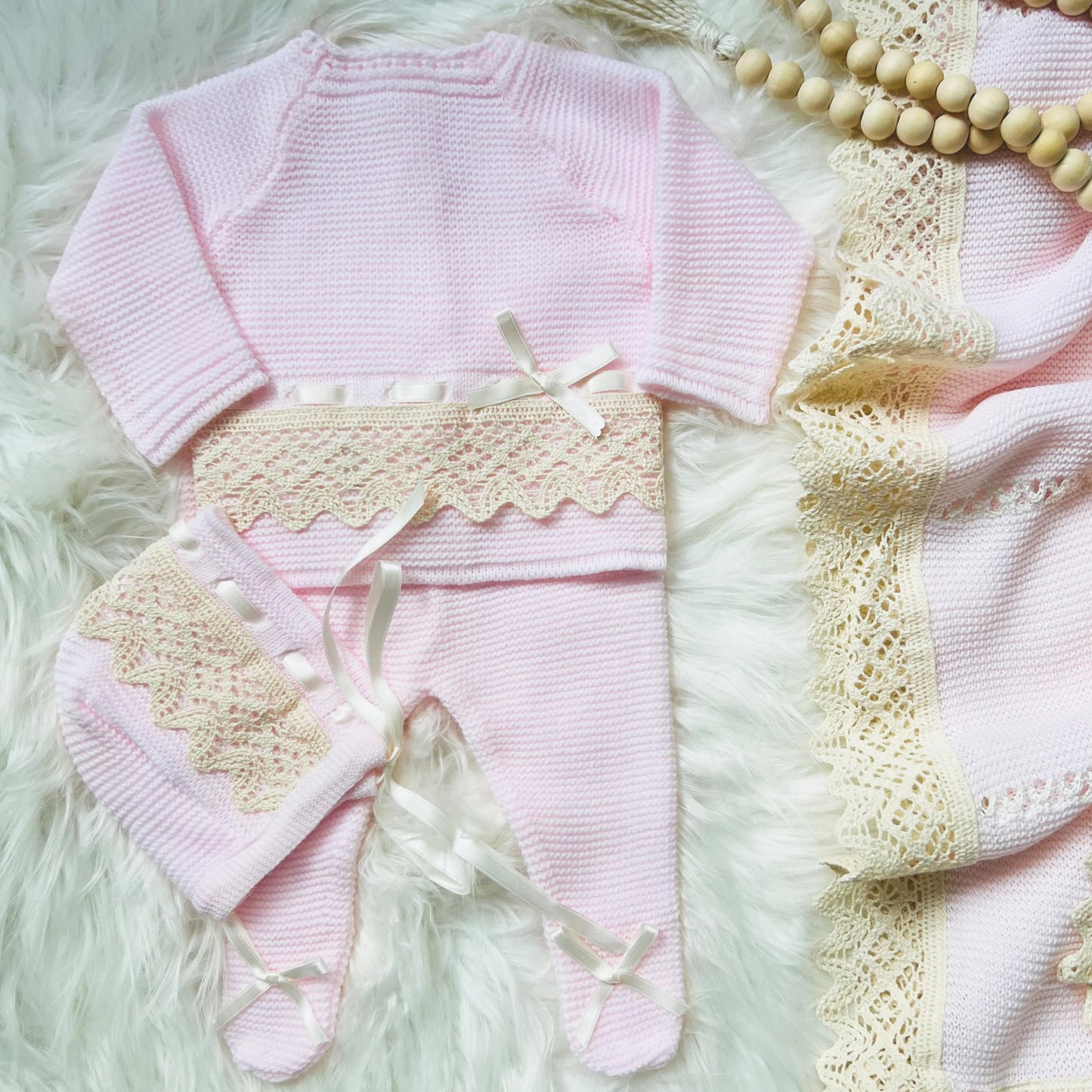 Newborn Baby Knitted Clothes Set, Coming Home Infant Knit Outfit for Boys and Girls