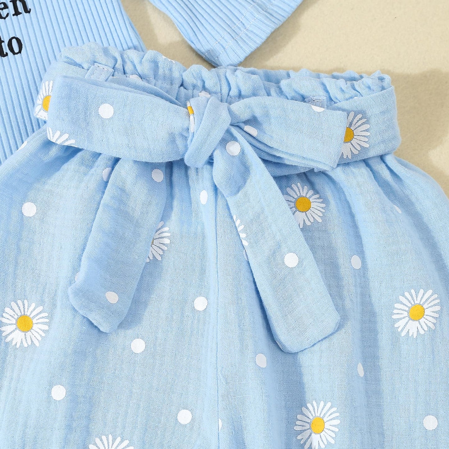 Kaipiclos Newborn Infant Girl Clothes Rib Knit Romper Daisy Print Pants Headband Baby Clothes for Girls 0 3 6 12 18 24 Months