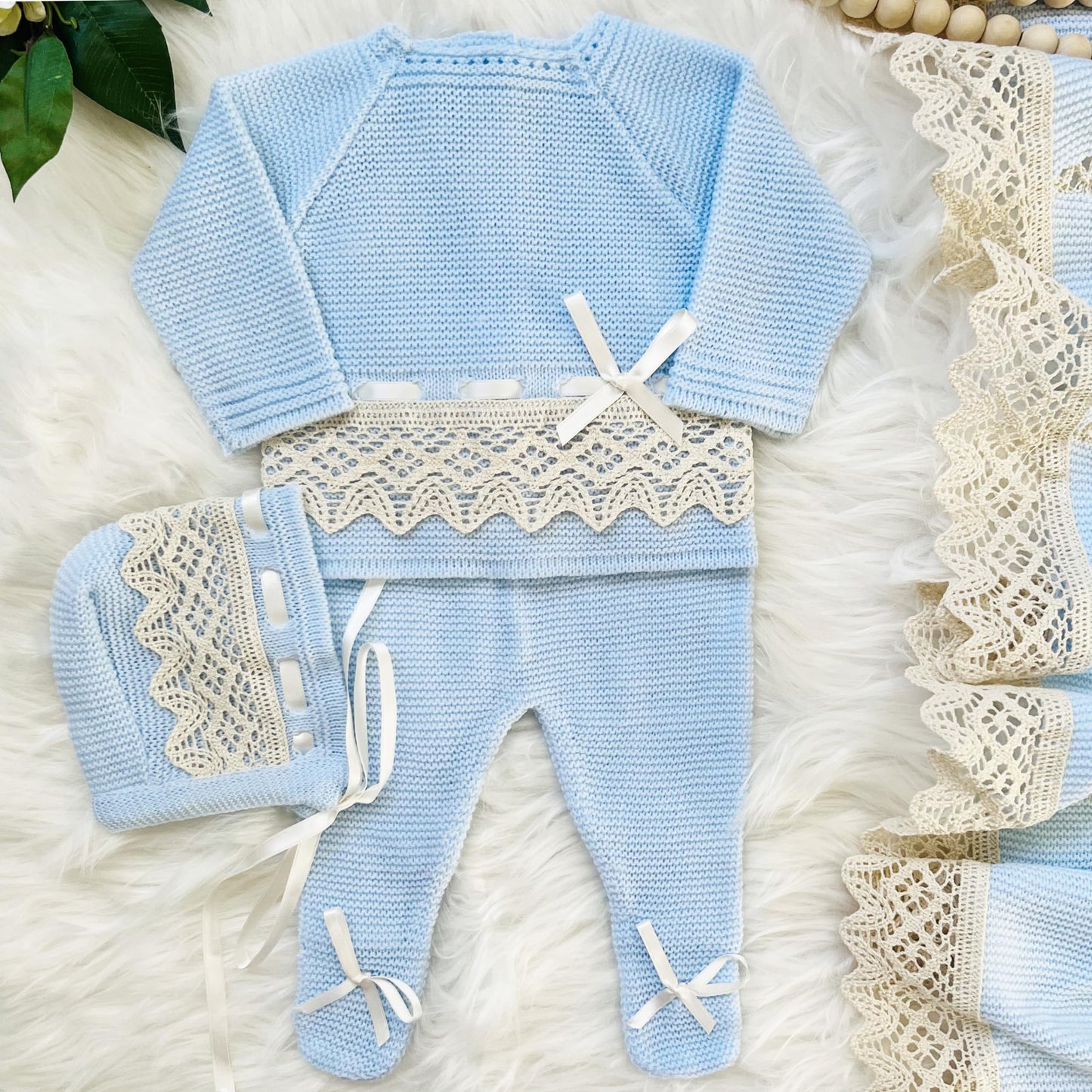 Newborn Baby Knitted Clothes Set, Coming Home Infant Knit Outfit for Boys and Girls