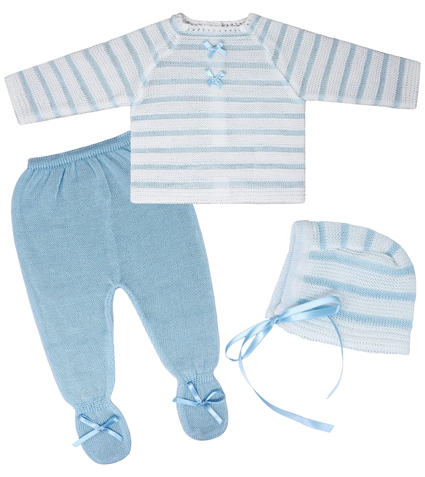 Newborn Baby Knitted Clothes Set, Coming Home Infant Knit Outfit for Boys and Girls