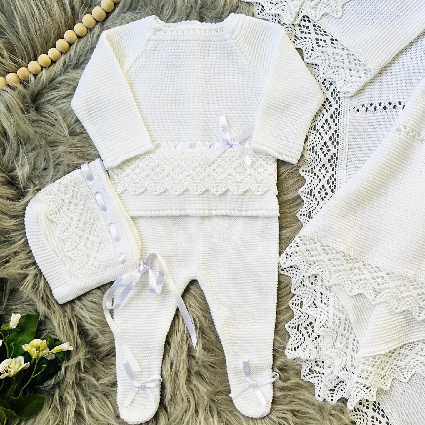 Newborn Baby Knitted Clothes Set, Coming Home Infant Knit Outfit for Boys and Girls