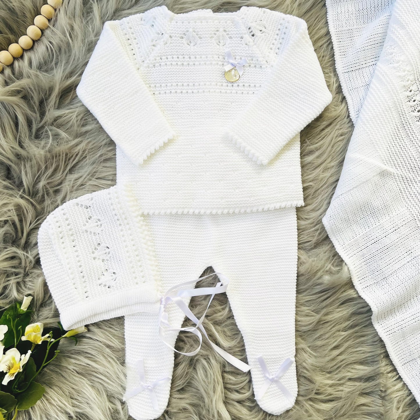 Newborn Baby Knitted Clothes Set, Coming Home Infant Knit Outfit for Boys and Girls