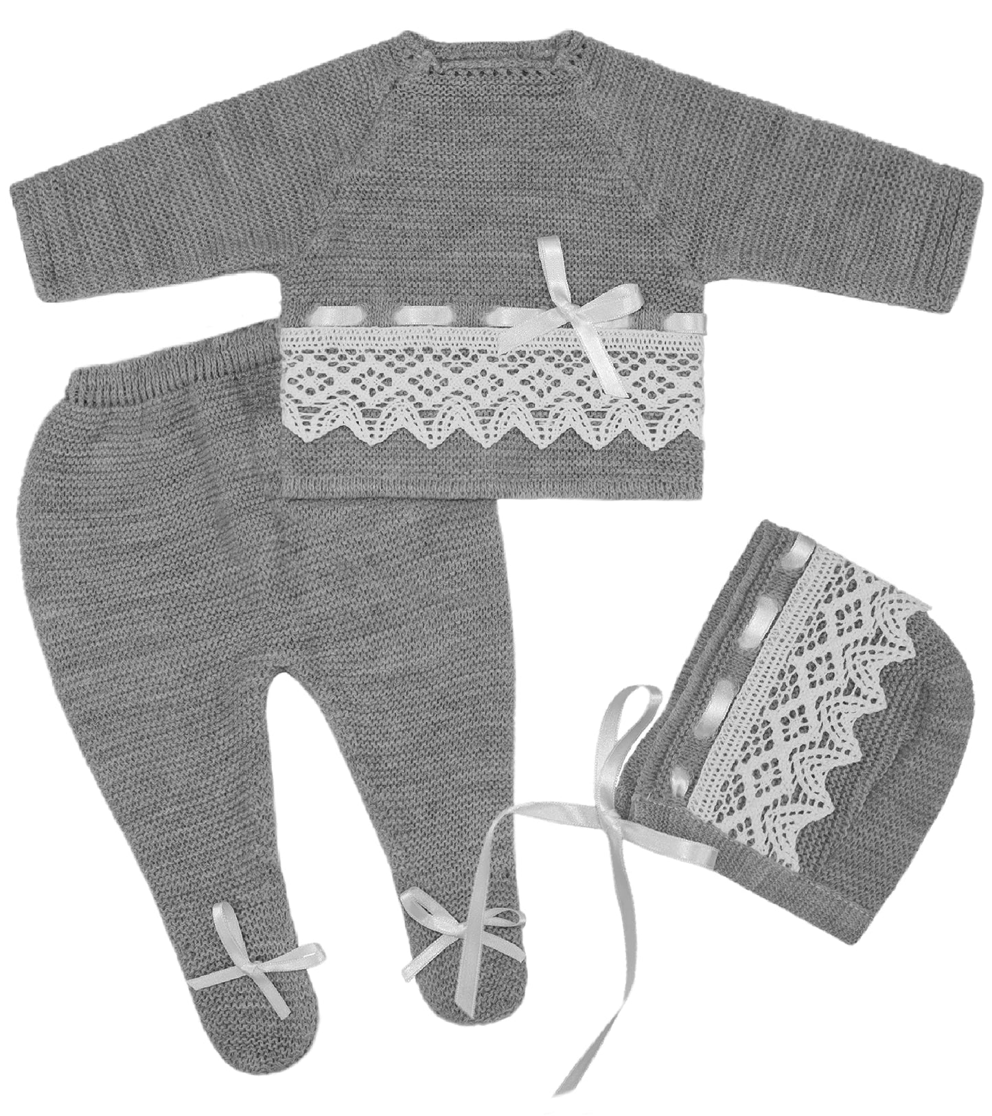 Newborn Baby Knitted Clothes Set, Coming Home Infant Knit Outfit for Boys and Girls