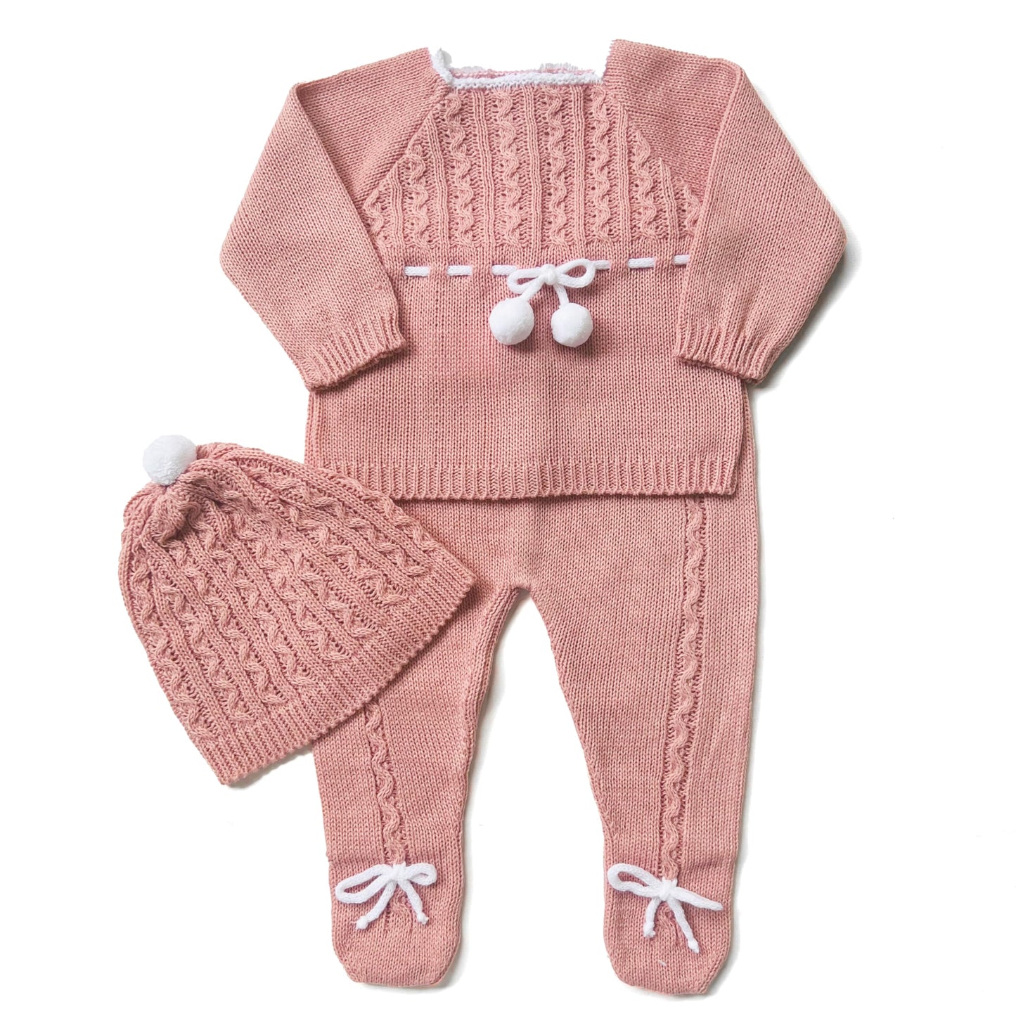 Newborn Baby Knitted Clothes Set, Coming Home Infant Knit Outfit for Boys and Girls