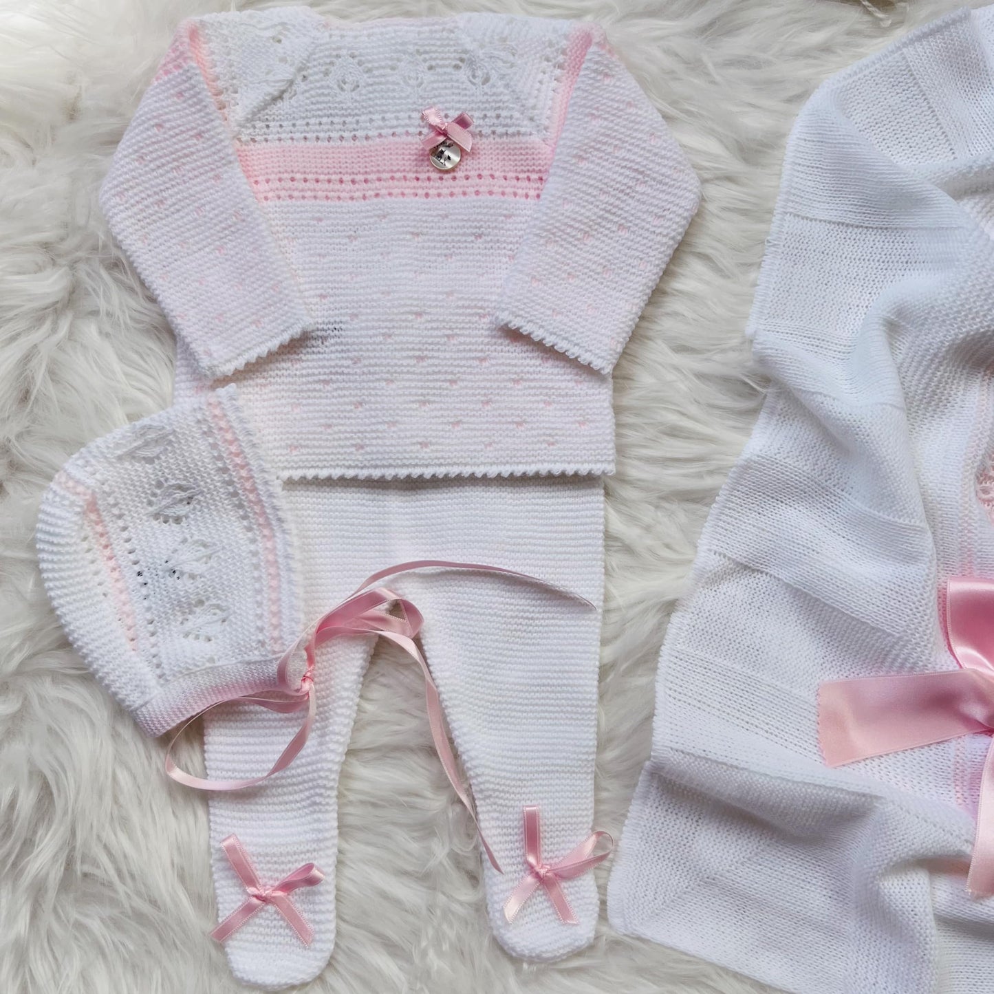 Newborn Baby Knitted Clothes Set, Coming Home Infant Knit Outfit for Boys and Girls