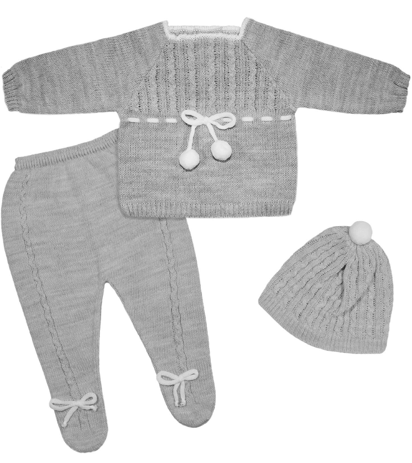 Newborn Baby Knitted Clothes Set, Coming Home Infant Knit Outfit for Boys and Girls