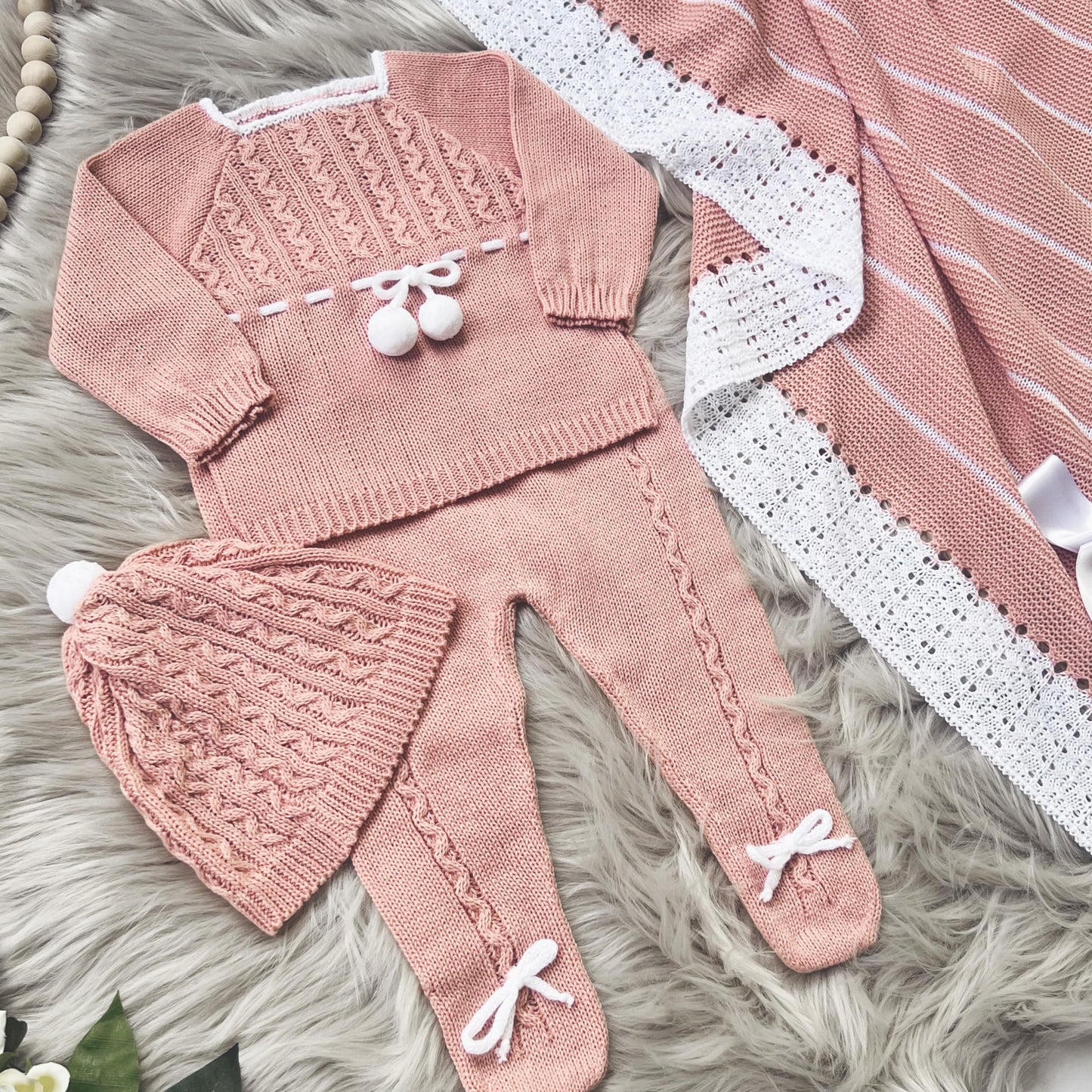 Newborn Baby Knitted Clothes Set, Coming Home Infant Knit Outfit for Boys and Girls