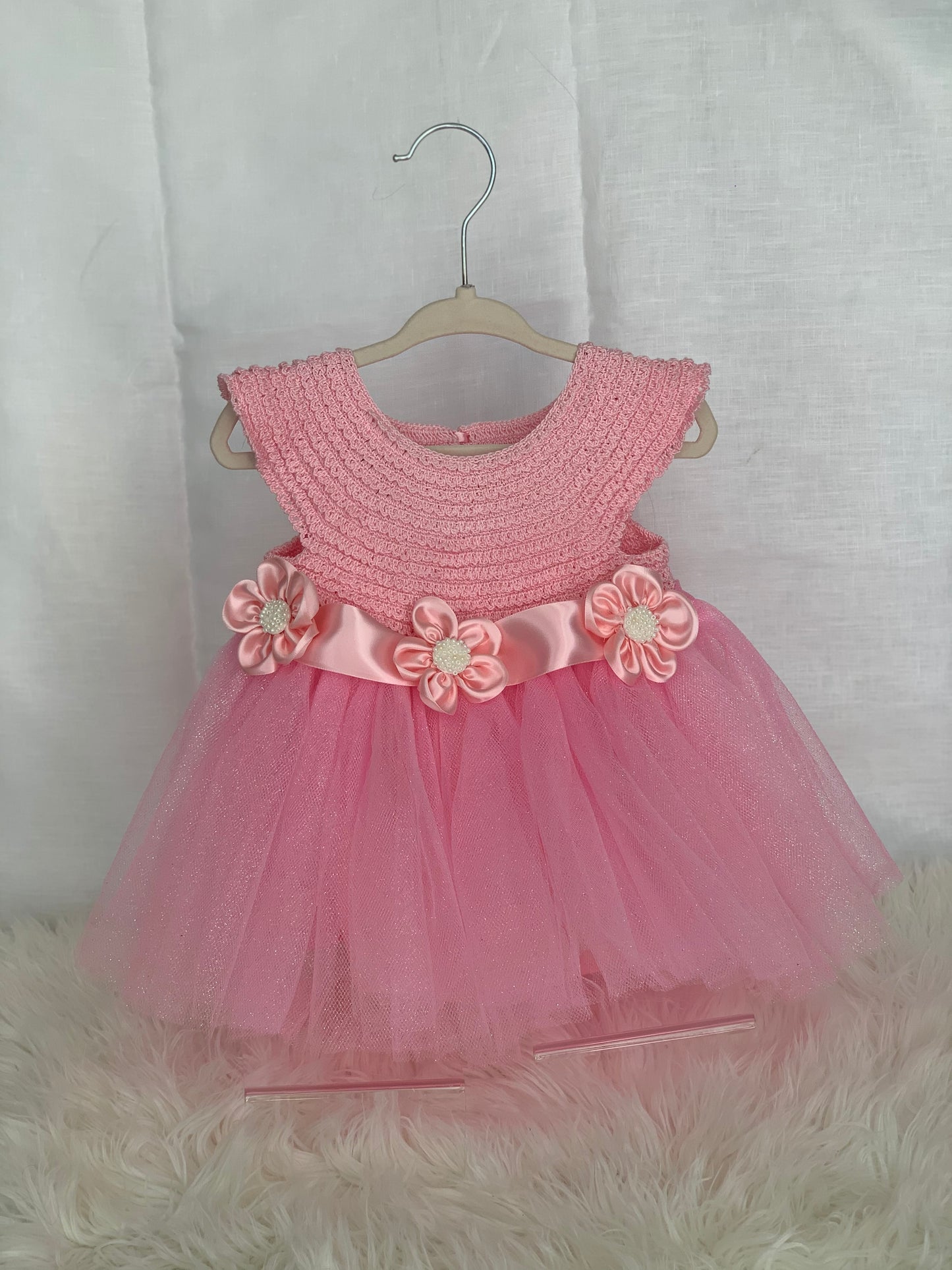 Traje para niña bebé rosado