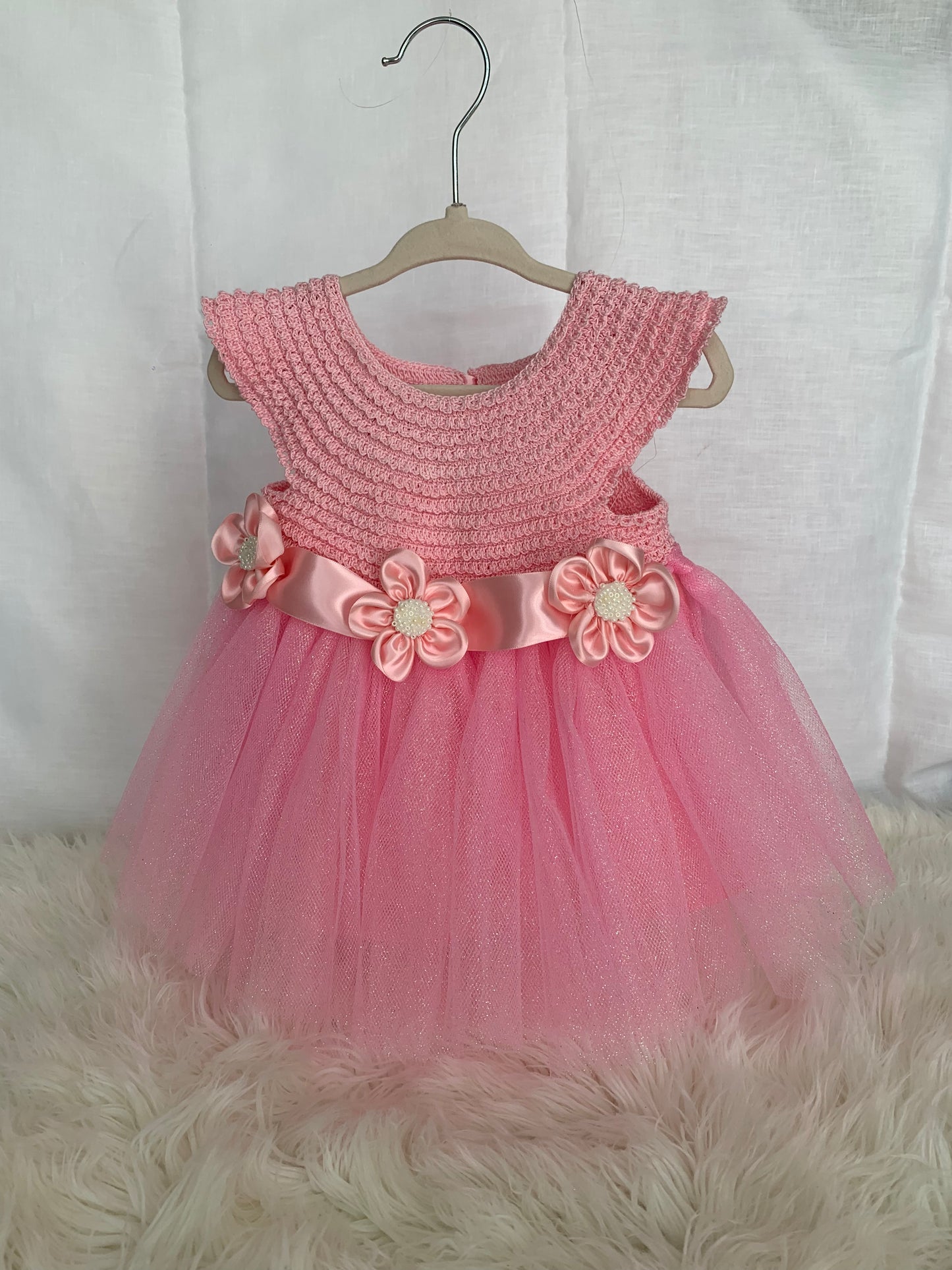 Traje para niña bebé rosado