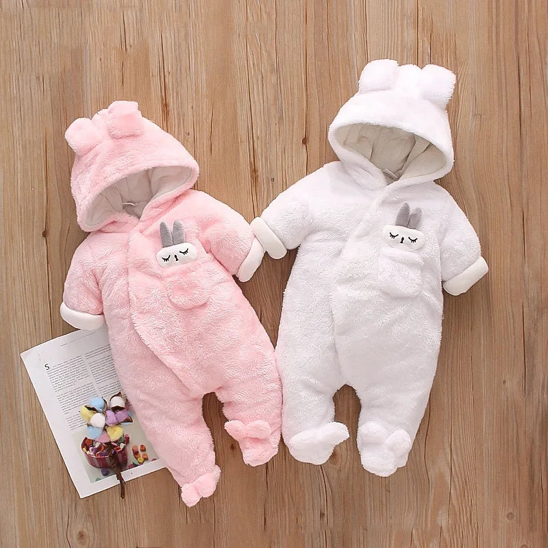 Ropa de invierno cálida para bebés  Baby Warm and Thick Cartoon Dog Rabbit Cute Cotton Clothes for 0-2 Years