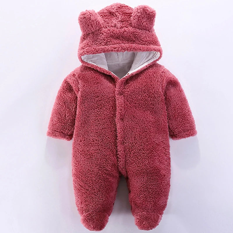 Ropa de invierno para niña/bebé Romper Newborn Infant Jumpsuit Clothes Ear Hooded Long Sleeve Footies Kid Boy Overalls Thicken Children A769