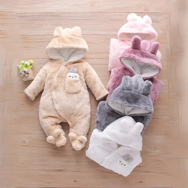 Ropa de invierno cálida para bebés  Baby Warm and Thick Cartoon Dog Rabbit Cute Cotton Clothes for 0-2 Years