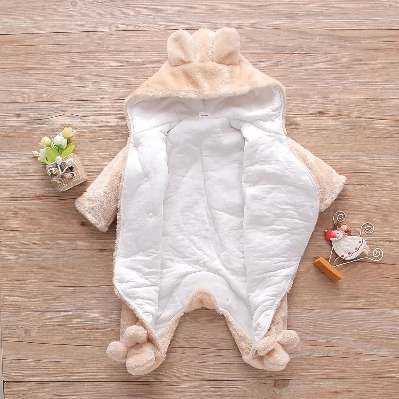 Ropa de invierno cálida para bebés  Baby Warm and Thick Cartoon Dog Rabbit Cute Cotton Clothes for 0-2 Years