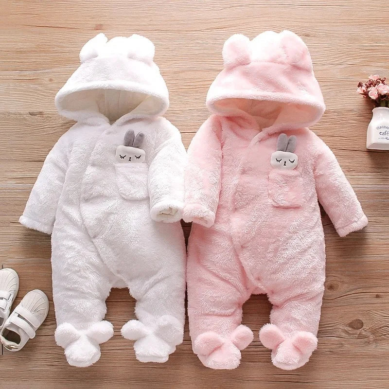 Ropa de invierno cálida para bebés  Baby Warm and Thick Cartoon Dog Rabbit Cute Cotton Clothes for 0-2 Years