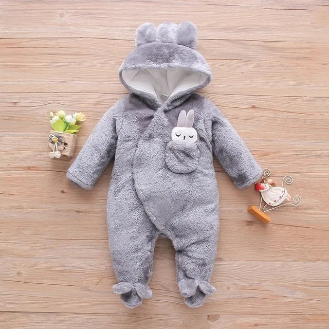 Ropa de invierno cálida para bebés  Baby Warm and Thick Cartoon Dog Rabbit Cute Cotton Clothes for 0-2 Years